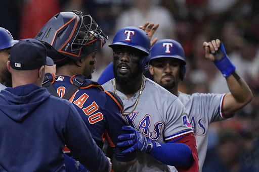 Scherzer roughed up by Astros in return from injury, leaving with Rangers  down 5 in loss