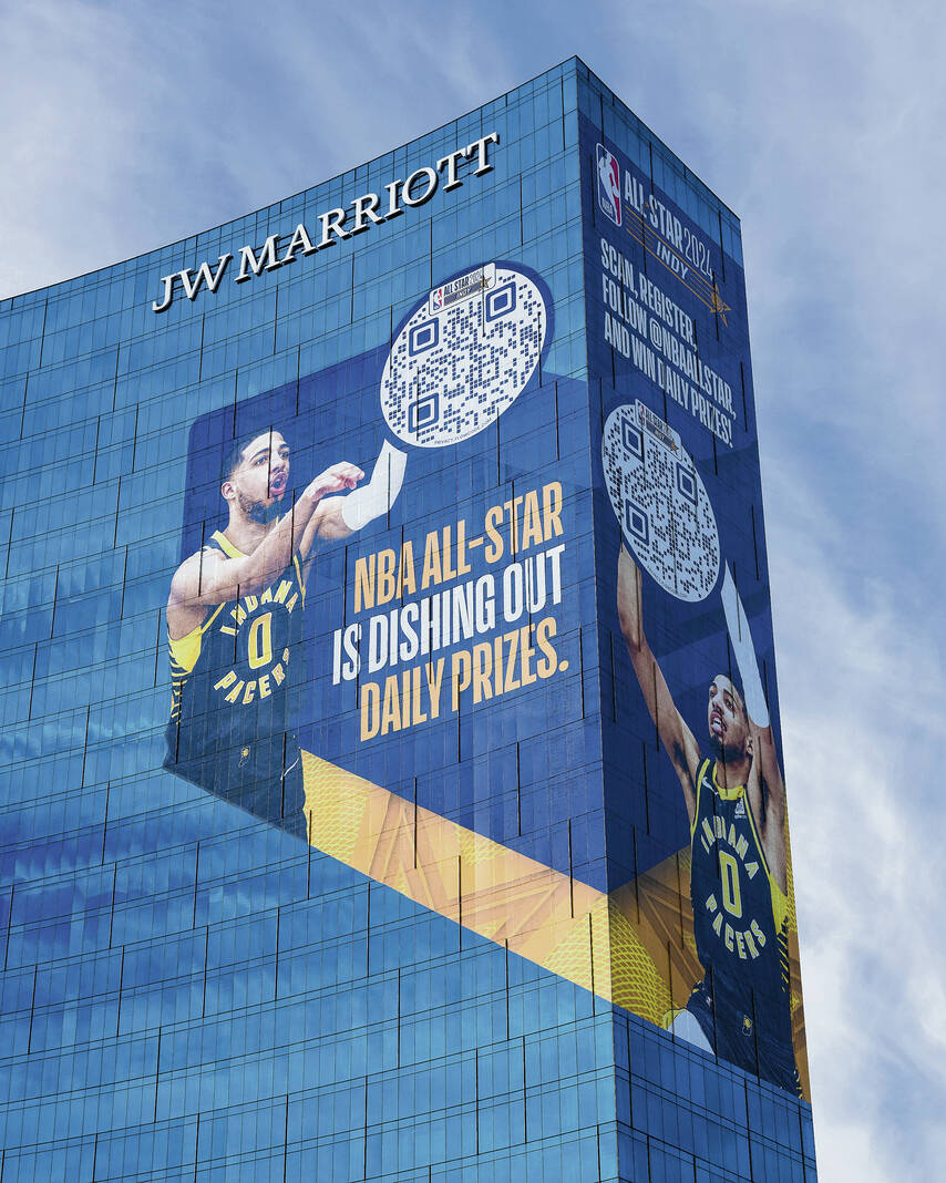 Indianapolis Airport celebrates NBA All-Star weekend with decorations,  basketball court